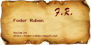 Fodor Ruben névjegykártya